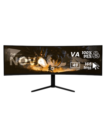 Arozzi Nova, 49", VA, 32:9, 165 Hz, 4 ms, 5120 x 1440 pixels, 350 cd/m², HDMI ports quantity 2, Black