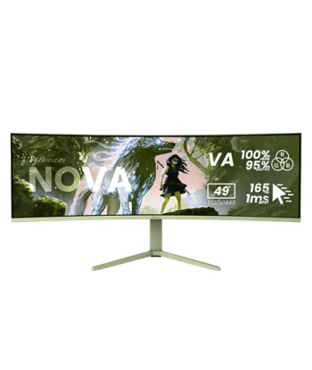 Arozzi Nova, 49", VA, 32:9, 165 Hz, 4 ms, 5120 x 1440 pixels, 350 cd/m², HDMI ports quantity 2, Forest Green