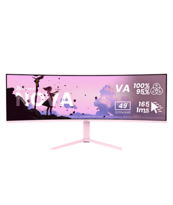 Arozzi Nova, 49", VA, 32:9, 165 Hz, 4 ms, 5120 x 1440 pixels, 350 cd/m², HDMI ports quantity 2, Pink