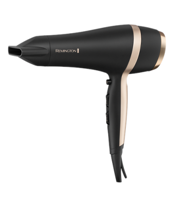 Фен Remington Salon Smooth Gift Set, D6940GP, 2100 W, Number of temperature settings 3, Ionic function, Diffuser nozzle, Black