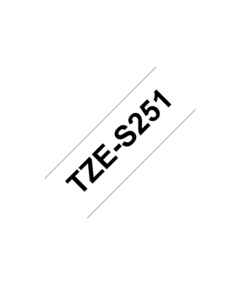 Ламинированная лента Brother, TZe-S251 Strong Adhesive, Black on White, TZe, 8 m, 2.4 cm