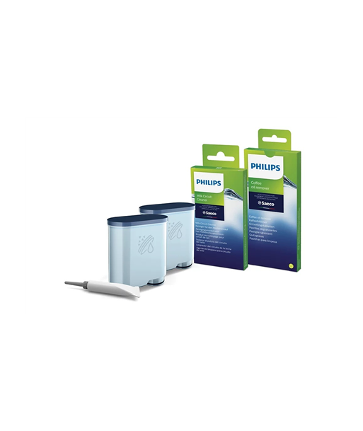 Philips | Coffee maker Maintenance kit: oil, 2xAquaClean, 6xcoffee oil remover tablets, 6xMilk circuit cleaner sachets |