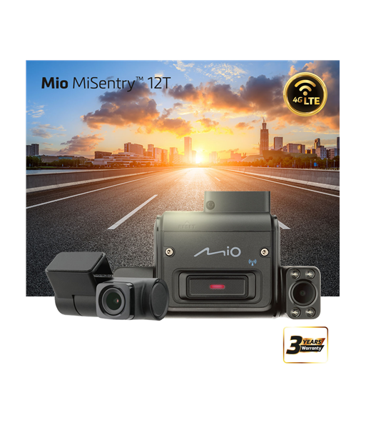 Mio, 4G LTE Connected Driving Recorder, MiSentry 12, Built-in GPS