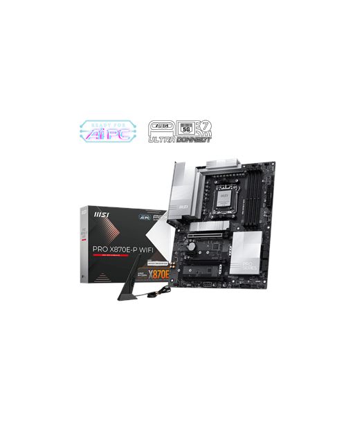 MSI PRO X870E-P WIFI, Processor family AMD, Processor socket AM5, DDR5 UDIMM, Supported hard disk drive interfaces SATA, M.2