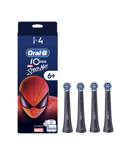 Oral-B Replacement brush heads, iO kids Refills Spiderman, Heads, For kids, Number of brush heads included 4