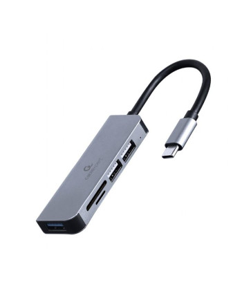 I/O HUB USB-C 3PORT+CR/UHB-CM-CRU3P1U2P2-01 GEMBIRD