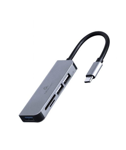 I/O HUB USB-C 3PORT+CR/UHB-CM-CRU3P1U2P2-01 GEMBIRD