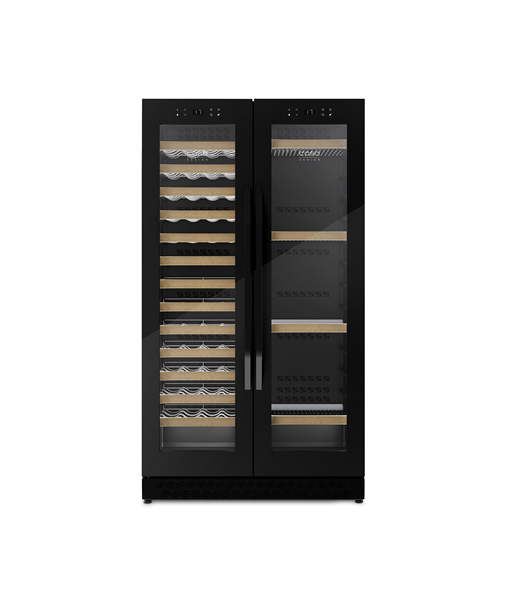 Veinikülmik Caso, WineChef Duo 122, Energy efficiency class G, Free standing, Bottles capacity 122, Black