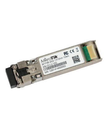 MikroTik SFP/SFP+/SFP28 module 1/10/25G SM 10km 1310nm, XS+31LC10D, SFP/SFP+/SFP28, SMF, Dual LC UPC, 1024/10240/25600 Mbit/s