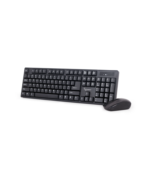 Gembird, Keyboard and mouse, KBS-W-01, Keyboard and Mouse Set, Wireless, Mouse included, Batteries included, US, Black, 390 g