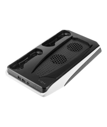 Fixed Multifunctional Station for PlayStation 5 with Cooling and Charging for two DualSense Controllers | FIXPS5-MCS-BW