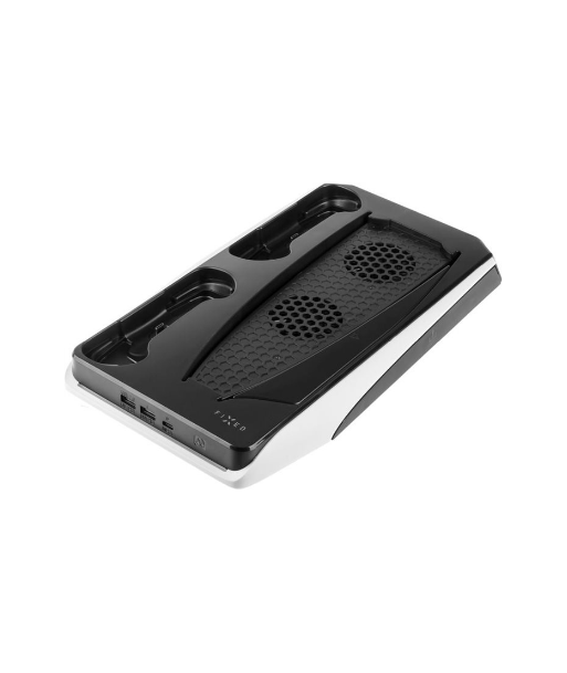Fixed Multifunctional Station for PlayStation 5 with Cooling and Charging for two DualSense Controllers | FIXPS5-MCS-BW