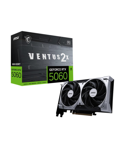 Graphics Card MSI NVIDIA GeForce RTX 5060 8 GB GDDR7 128 bit PCIE 5.0 16x Dual Slot Fansink RTX50608GVENTUS2XOC