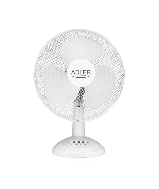 Вентилятор Adler, AD 7304, Desk, White, Diameter 40 cm, Number of speeds 3, Oscillation, 45 W, No