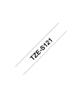 Brother, TZe-S121 Strong Adhesive Laminated Tape, Black on Clear, TZe, 8 m, 9 cm