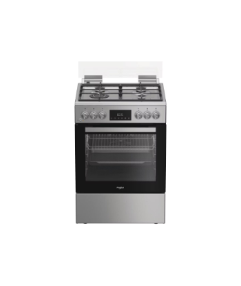 Whirlpool Cooker, W6G8LCSWX, Hob type Gas, Oven type Electric, Stainless Steel, Width 60 cm, Depth 60 cm, 72 L