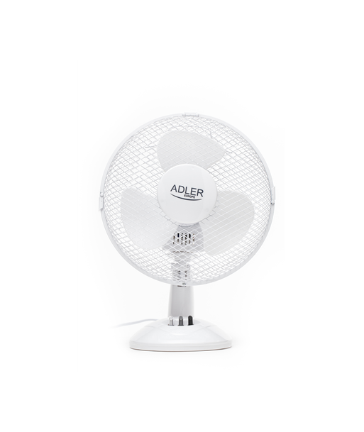 Вентилятор Adler, AD 7302, Desk, White, Diameter 23 cm, Number of speeds 2, Oscillation, 60 W, No