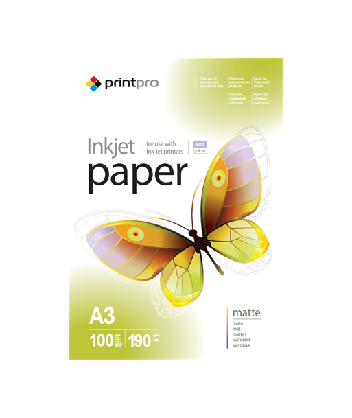 Fotopaber ColorWay PrintPro, 100 sheets, Matte, 190 g/m², A3