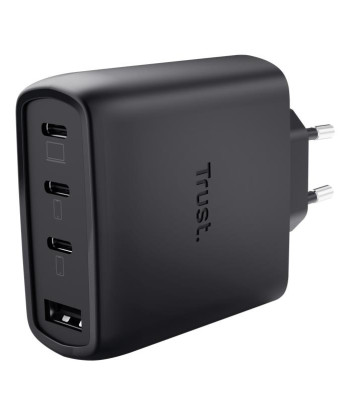 MOBILE CHARGER WALL MAXO 65W/4-PORT GAN BLACK 26067 TRUST