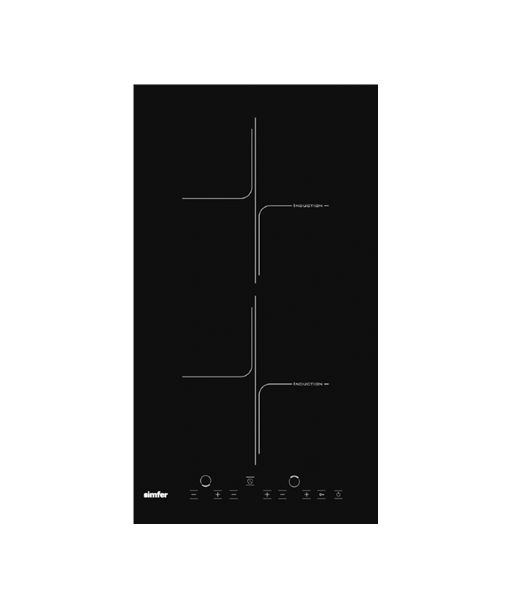 Hob, 3020 XEISP, Simfer Number of burners/cooking zones 2, Induction, Touch control, Timer, Black