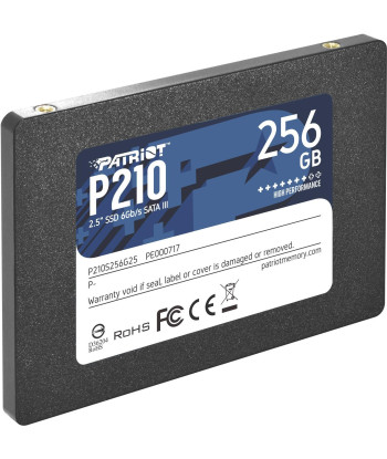 SSD PATRIOT P210 256GB Write speed 400 MBytes/sec Read speed 500 MBytes/sec 2,5" TBW 120 TB P210S256G25