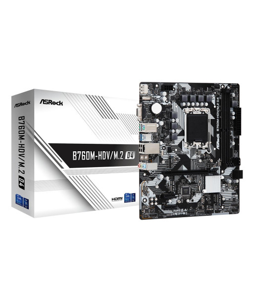 Mainboard ASROCK Intel B760 Express LGA1700 Micro-ATX Memory DDR4 Memory slots 2 2xPCI-Express 3.0 1x 1xPCI-Express 4.0 16x