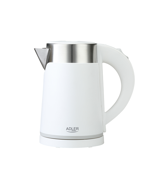Adler, Kettle, AD 1372, Electric, 800 W, 0.6 L, Plastic/Stainless steel, 360° rotational base, White