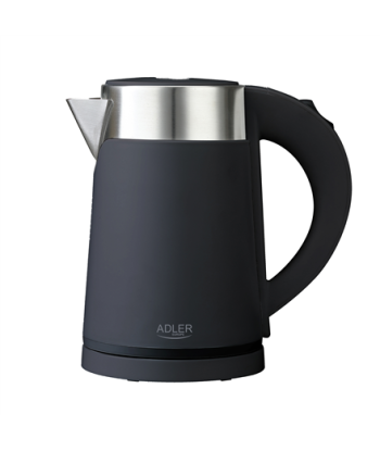 Adler, Kettle, AD 1372, Electric, 800 W, 0.6 L, Plastic/Stainless steel, 360° rotational base, Black