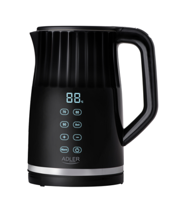 Adler Kettle with LED display, AD 1350, Electric, 2200 W, 1.7 L, Stainless Steel, 360° rotational base, Black