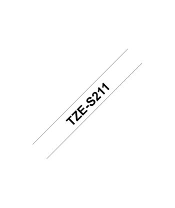 Ламинированная лента Brother, TZe-S211 Strong Adhesive, Black on White, TZe, 8 m, 6 cm