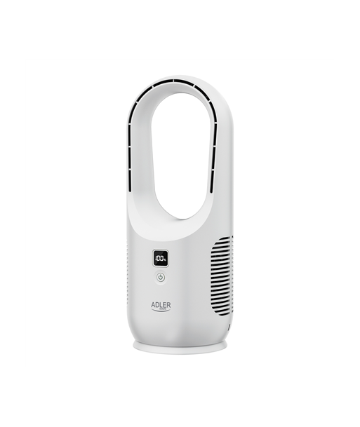 Ventilaator Adler Bladeless Rechargeable, AD 7343, Desk, White, Diameter 14 cm, Number of speeds 3