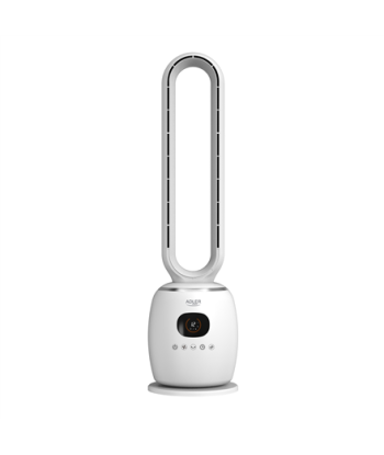 Вентилятор Adler Bladeless, AD 7344, Tower, White, Diameter 23 cm, Number of speeds 3, Oscillation, 60 W, Remote control