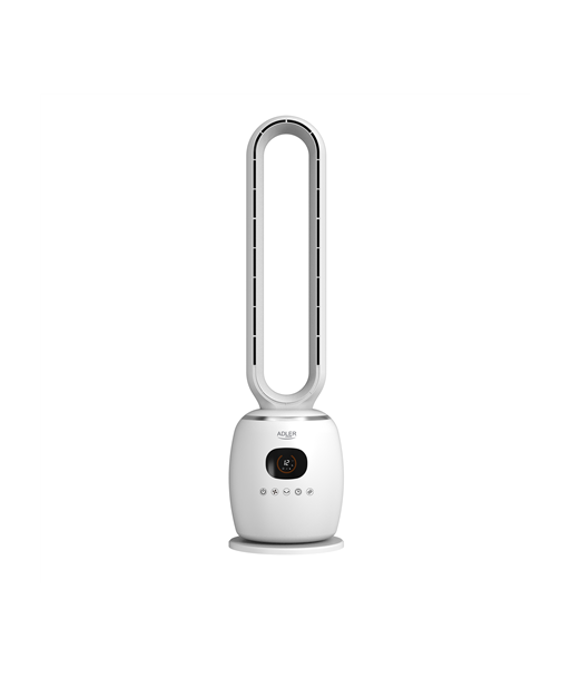 Вентилятор Adler Bladeless, AD 7344, Tower, White, Diameter 23 cm, Number of speeds 3, Oscillation, 60 W, Remote control