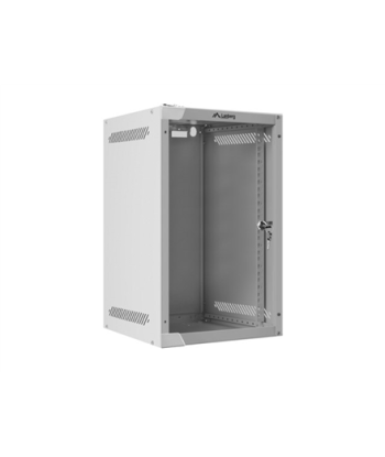 Lanberg Rack cabinet 10" wall-mount 9U/280x310 (flat pack) with glass door | WF10-2309-10S | Gray