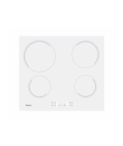 Pliidiplaat Candy, CH64CCW, Vitroceramic, Number of burners/cooking zones 4, Touch, White
