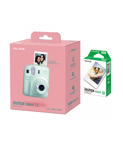 Fujifilm, Instax Mini 12 Camera + Instax Mini Glossy (10pl), Mint Green, 800