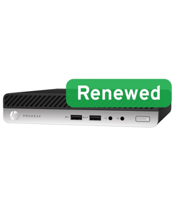 HP Renewed Grade A, ProDesk 600 G4 DM, Intel Core i3, i3‑8100T, 8 GB, NVMe, 128 GB, Intel UHD Graphics 630, Windows 11 Home