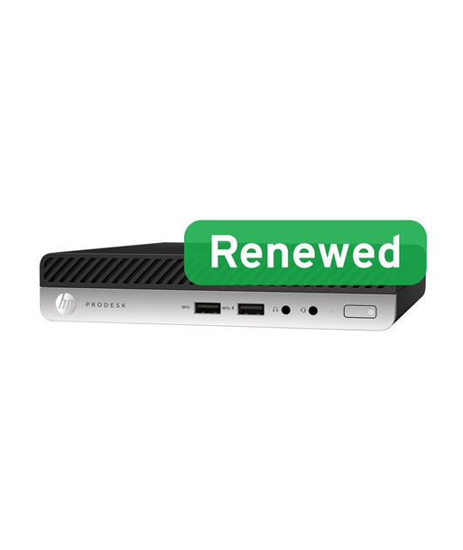 HP Renewed Grade B, ProDesk 600 G4 DM, Intel Core i3, i3‑8100T, 8 GB, NVMe, 128 GB, Intel UHD Graphics 630, Windows 11 Home