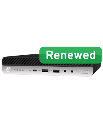 HP Renewed Grade A, ProDesk 600 G5 DM, Intel Core i3, i3-9100T, 8 GB, NVMe, 128 GB, Intel UHD Graphics 630, Windows 11 Home