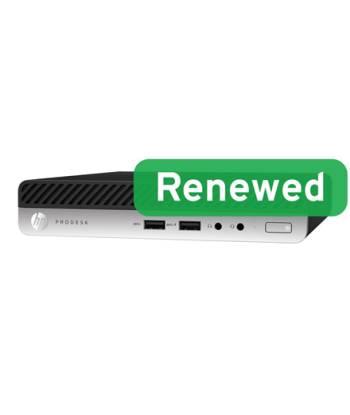 HP Renewed Grade A, ProDesk 400 G4, Intel Core i3, i3-8100T, 8 GB, SSD, 128 GB, Intel UHD Graphics 630, Windows 11 Pro