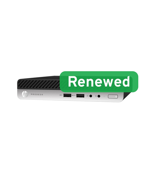 HP Renewed Grade A, ProDesk 400 G4, Intel Core i3, i3-8100T, 8 GB, SSD, 128 GB, Intel UHD Graphics 630, Windows 11 Pro