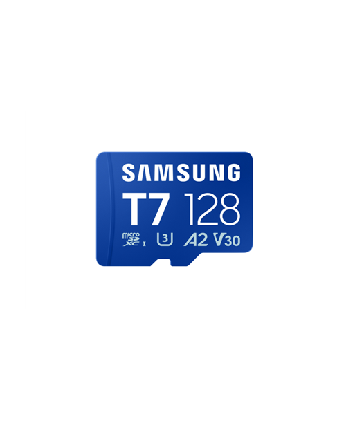 Samsung MicroSD card, T7, 128 GB, microSDXC, Flash memory class U3, V30, A2
