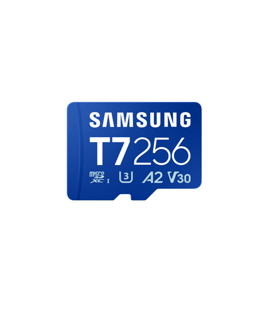 Samsung MicroSD card, T7, 256 GB, microSDXC, Flash memory class U3, V30, A2