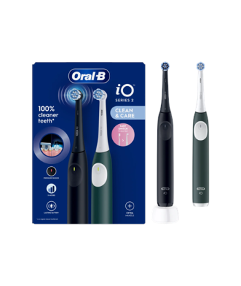 Oral-B Electric Toothbrush, Duo pack, iO2 Series, Rechargeable, For adults, Number of brush heads included 2, Number of teeth