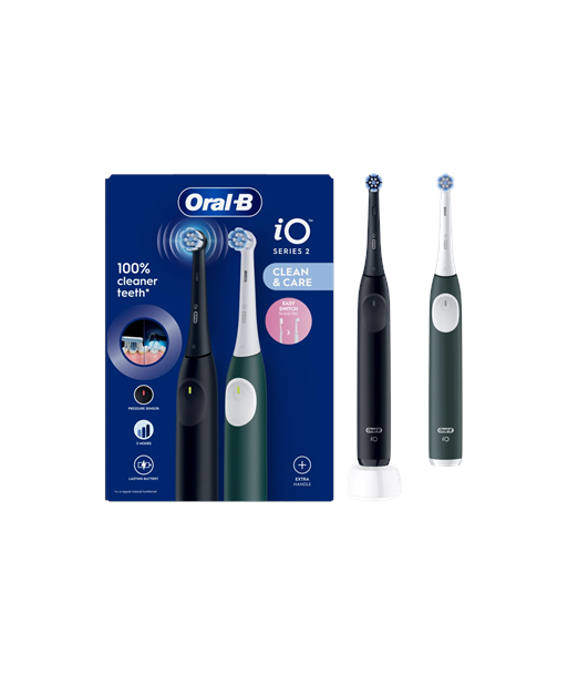 Зубная щетка Oral-B, Duo pack, iO2 Series, Rechargeable, For adults, Number of brush heads included 2, Number of teeth