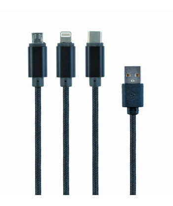 CABLE USB CHARGING 3IN1 1M/BLACK CC-USB2-AM31-1M GEMBIRD