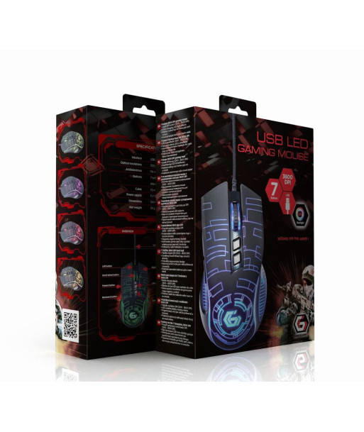 MOUSE USB OPTICAL GAMING/BLACK MUSG-RGB-01 GEMBIRD