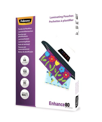 LAMINATOR POUCH MATT/A4 80 100PCS 5452103 FELLOWES