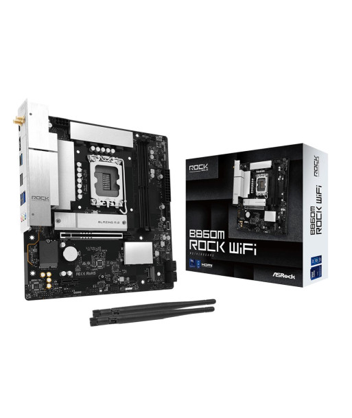 Mainboard ASROCK Intel B860 LGA 1851 (Socket V1) micro ATX RAM DDR5-SDRAM 2xSlots Wi-Fi Yes Bluetooth Yes 1xNumber of M.2 (M)
