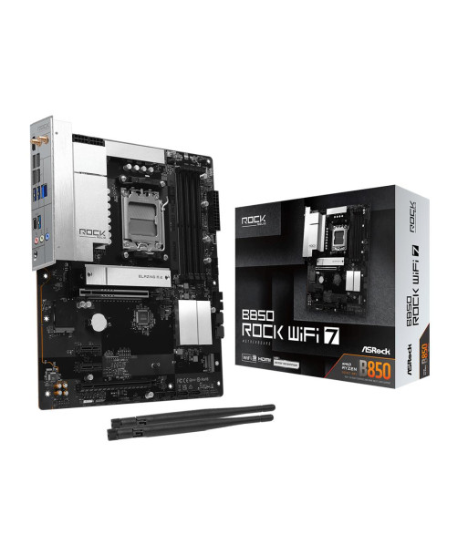 Mainboard ASROCK AMD B850 Socket AM5 ATX RAM DDR5-SDRAM 4xSlots Wi-Fi Yes Bluetooth Yes B850ROCKWIFI7